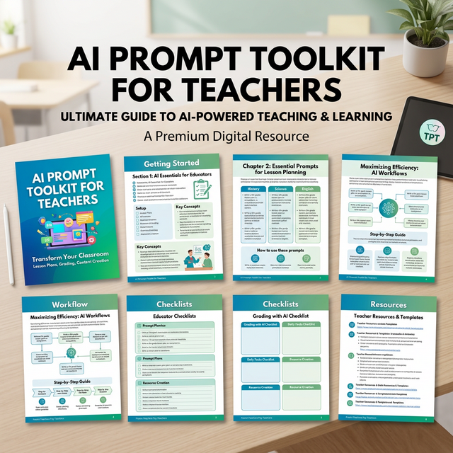 AI Prompt Toolkit Preview: Showing PDF pages of prompts, templates and checklists